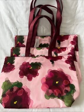 Clinique x Jonathan Cohen Pink Matching Totes with Berry Floral Print